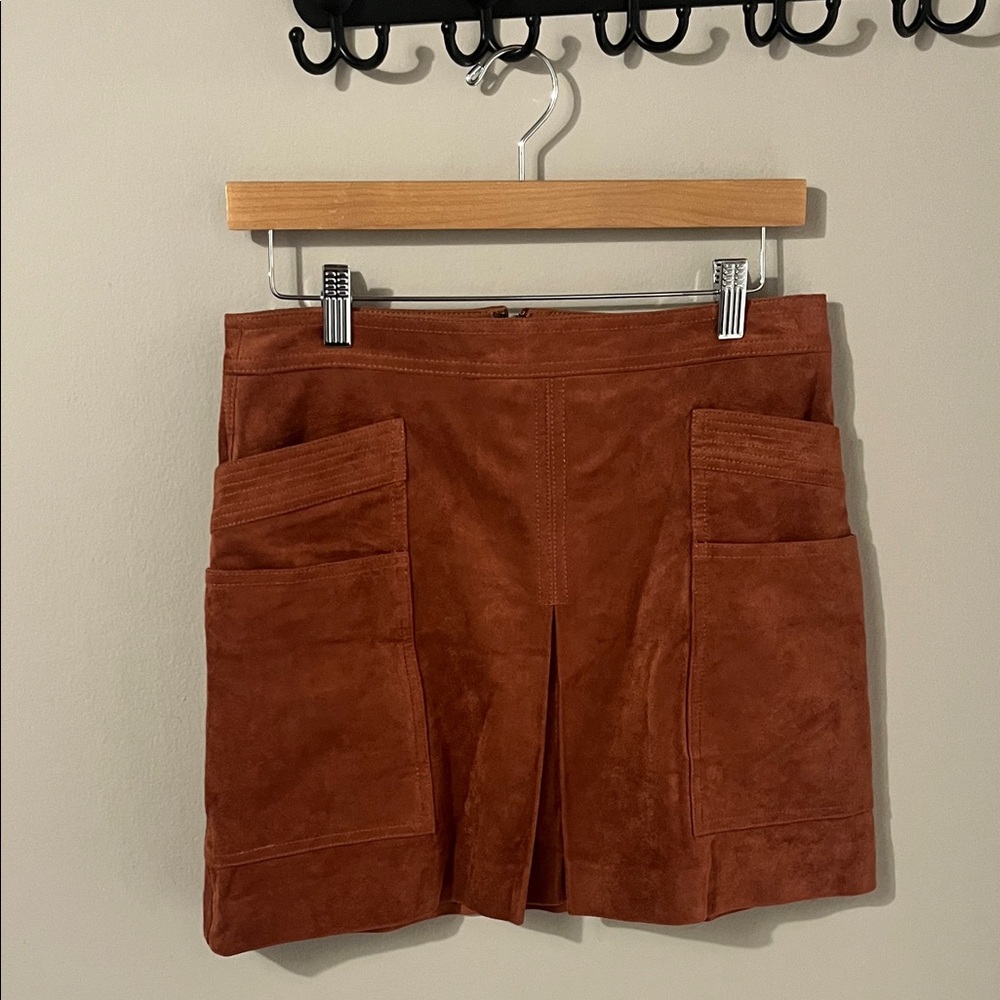 BCBGMaxAzria Rust Suede Skort